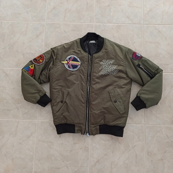 Army Green 'San Francisco' Bomber Jacket - Picture 1 of 3